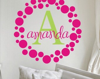 Polka Dot Personalized Dots Wall Decal for nursery and kids room ~ POLKA DOTS Nursery Wall Decals ~ Circles Kids Teen Decal ~ child165