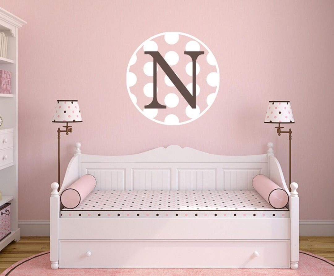 Polka Dot Monogram Dot Wall Decal for Nursery and Kids Room ~ POLKA ...