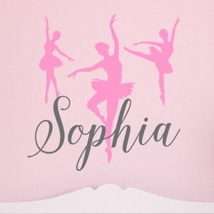 DANCE Personalized Ballet Wall Decal Large Dance Decal BALLERINA Dance Vinyl Wall Decal Kids Teen and Nursery Wall Decals -c052