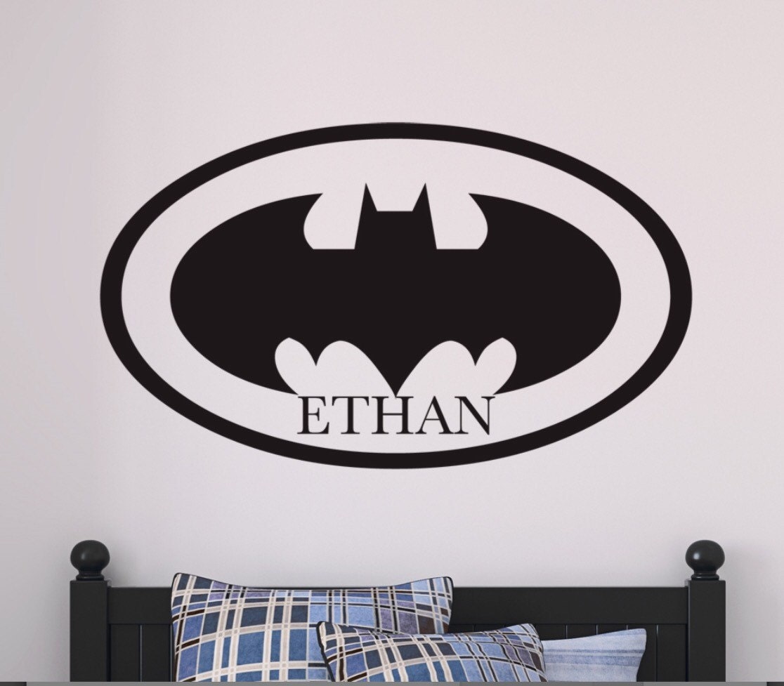 Personalized batman inspired Vinyl Wall Decal LARGE Marvel Etsy