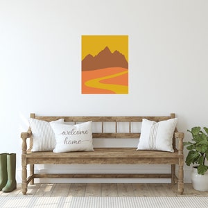 Mountain River Landscape Vinyl Wall Decal Grand Teton National Park Custom Color Mural Painting Look Nature 100