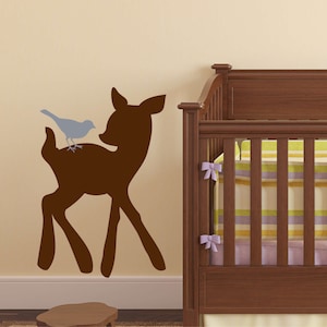 Large Woodland Deer Decal Forest Critters Deer Vinyl Wall Decal ~ Kids nursery Wall Decor Deer Decal ~ Large Nursery Decal ~ child216