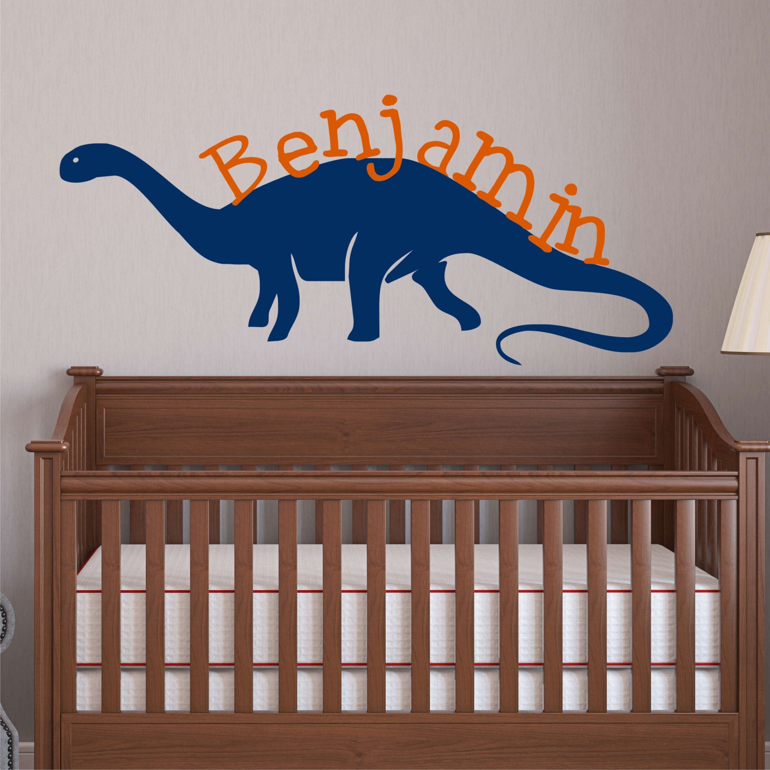 Large Dinosaur Decal Brontosaurus Name Wall Decal Kids Teen Etsy