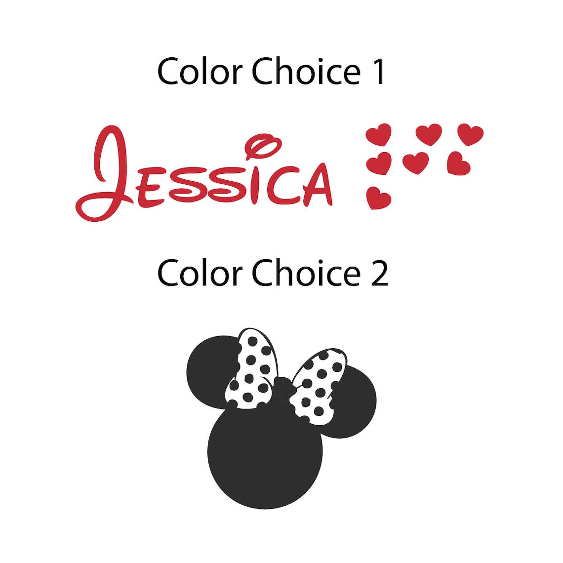 Minnie Mouse Name Vinyl Wall Decal Disney Inspired for Kids Etsy