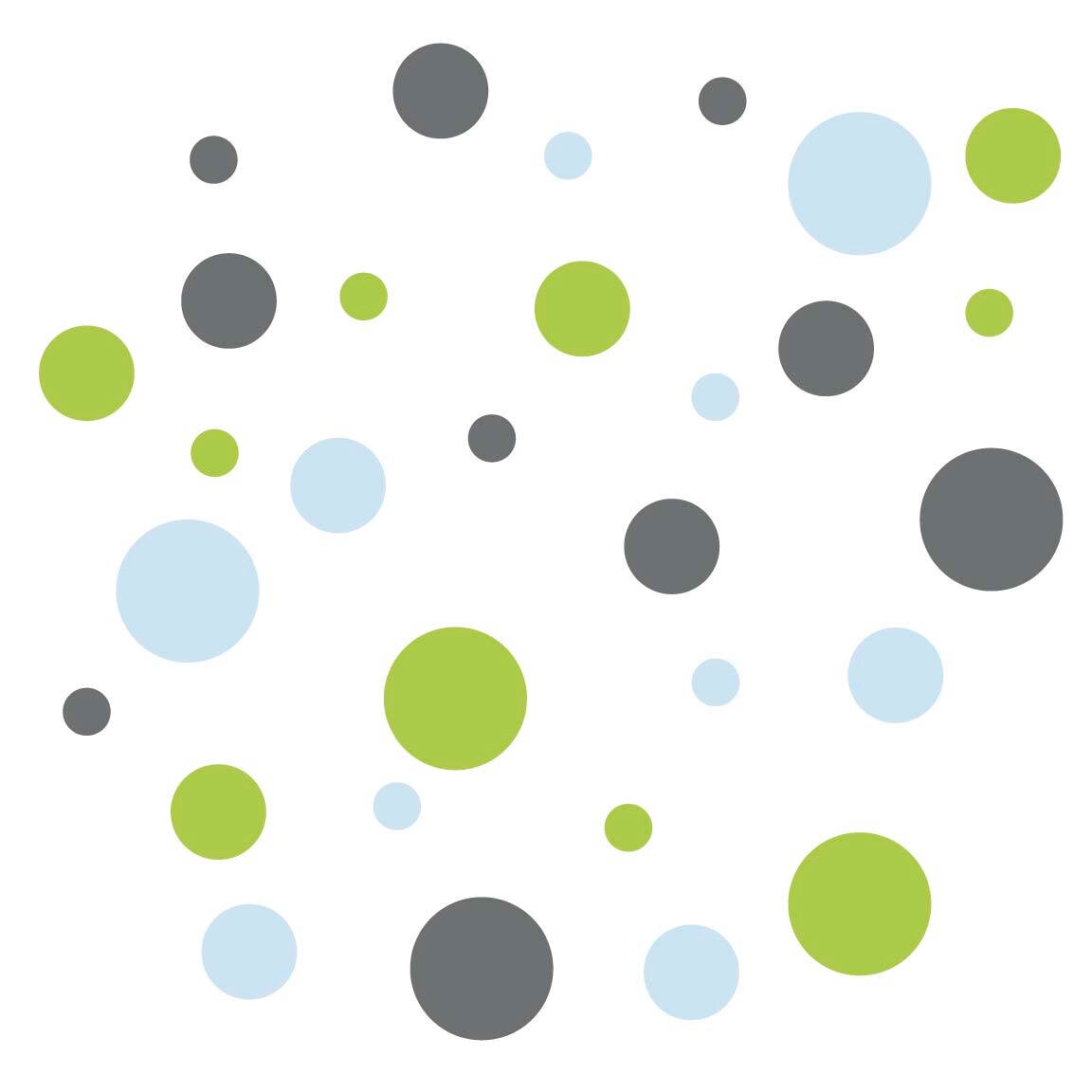 Polka Dots Vinyl Wall Decals for Kids & Nursery Custom Colors for Boys ...
