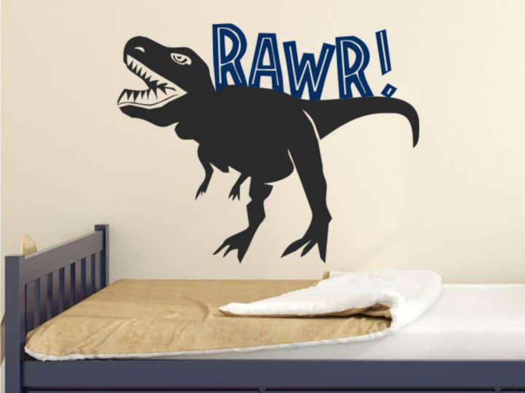 Large Dinosaur Decal Trex Rawr Wall Decal Kids Teen and Nursery Wall