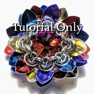 Chainmaille Tutorial - Tiny scale Crystal flower - PDF