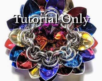 Chainmaille Tutorial - Tiny scale Crystal flower - PDF