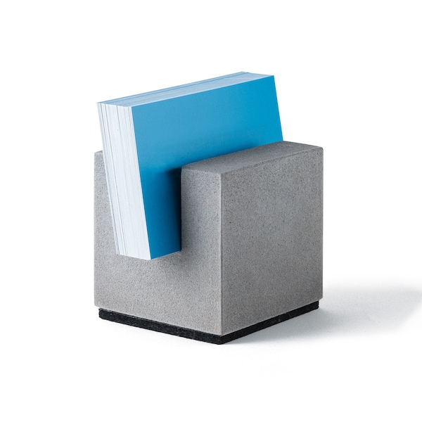 Business card display / business card holder made of concrete, stylish presentation of cards
