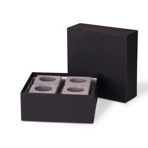 Geschenkset - Kerzenleuchter Block für Teelichter - vierteilig - aus hochwertigen Beton.