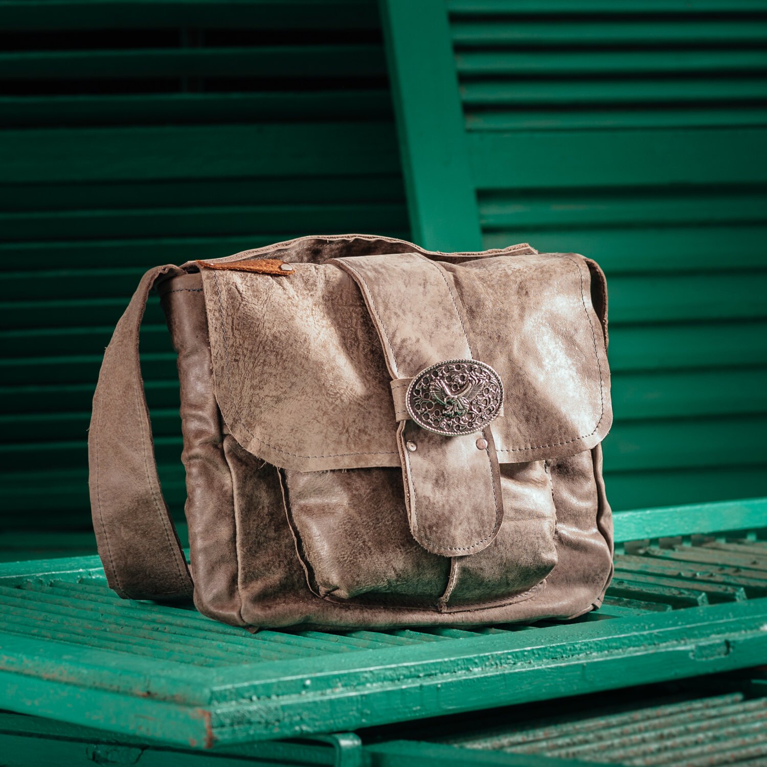 Handmade Leather Messenger Bag Etsy