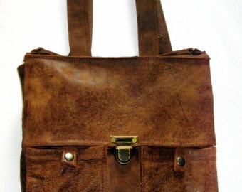 Brown leather backpack / Brown rucksack / Leather sutchel