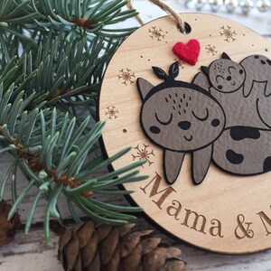 Personalized Christmas ornament, Mama and Mini Cat ornament, mommy and baby, mom and child, ornament, tree decoration, love, gift, baby
