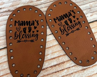 Faux leather Baby soles, precut baby bootie soles, engraved design bootie bottoms, knitting baby soles, crochet baby shoe soles