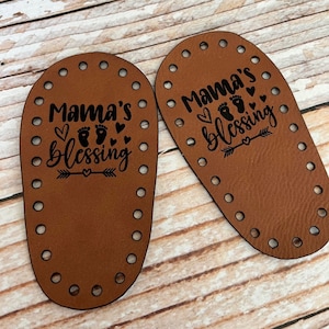 Faux leather Baby soles, precut baby bootie soles, engraved design bootie bottoms, knitting baby soles, crochet baby shoe soles