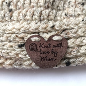 Custom tag, heart, ultra suede, tag, fabric custom tag, personalized, suede tag, engraved tag, button, knitting button, business tag,