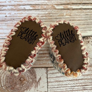 Faux leather Baby soles, precut baby bootie soles, engraved design bootie bottoms, knitting baby soles, crochet baby shoe soles image 2