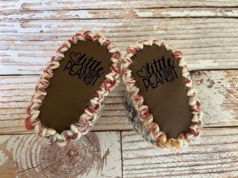 Faux leather Baby soles, precut baby bootie soles, engraved design bootie bottoms, knitting baby soles, crochet baby shoe soles image 4