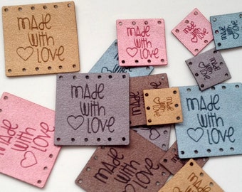 Custom tag, ultra suede, tag, fabric custom tag, personalized, suede tag, knitting tag, sewing label, crochet label, custom label, square