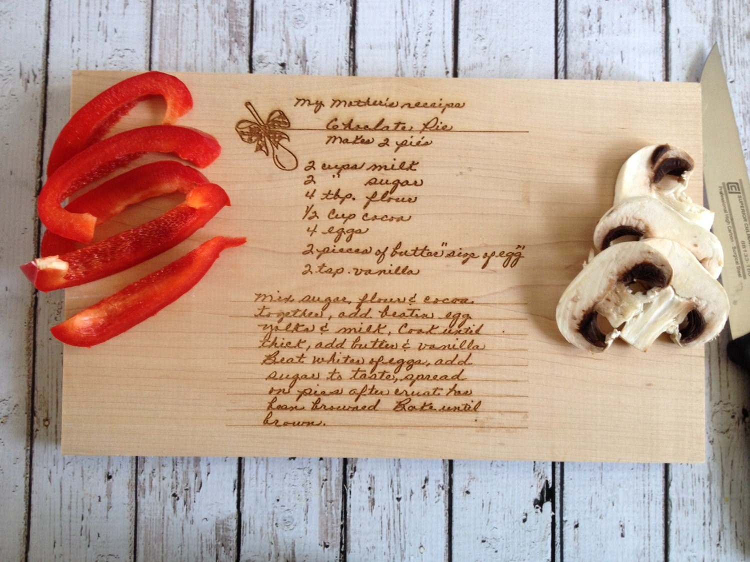 Personalized Recipe Cutting Board Custom Engraved Cutting Etsy
