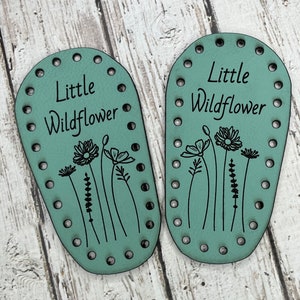 Faux leather Baby soles, precut baby bootie soles, engraved design bootie bottoms, knitting baby soles, crochet baby shoe soles
