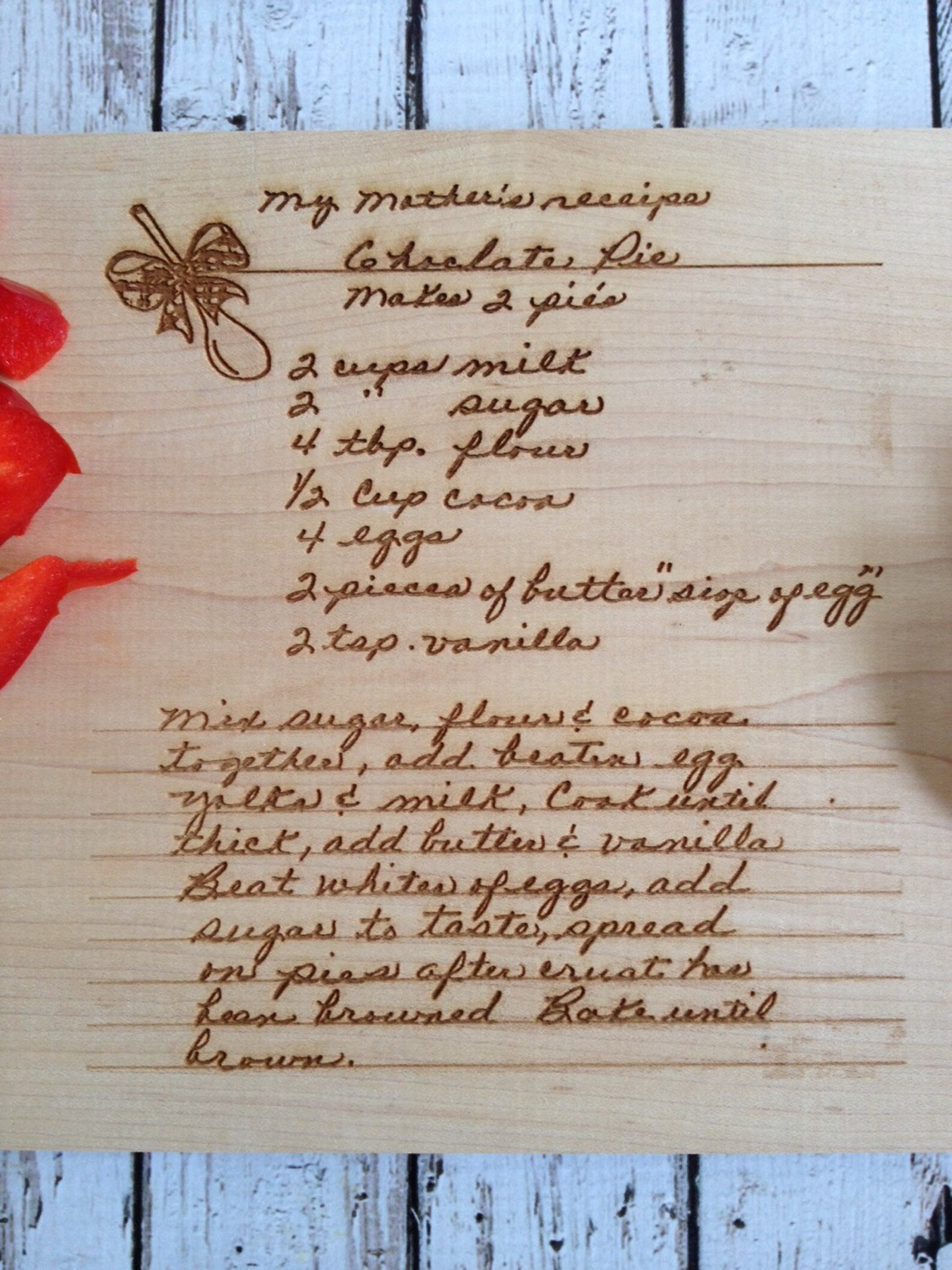 Personalized Recipe Cutting Board Custom Engraved Cutting Etsy