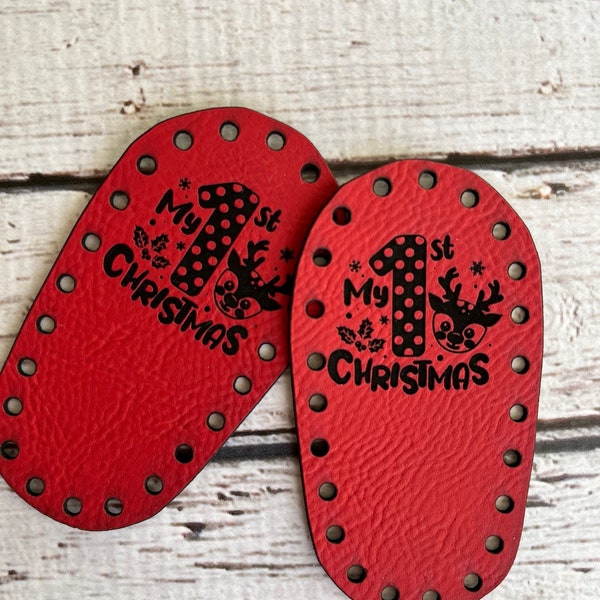 Faux leather Baby soles, precut baby bootie soles, Christmas bootie bottoms, knitting baby soles, crochet baby shoe soles