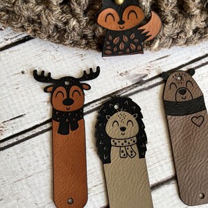 Forest Animal Tags, Bear, Fox, Rivet Tags, No Sew Tags, Ultra Suede ...
