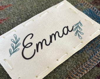 Colour Large blanket tag, label for blanket, wedding gift, couple name tag, sewing tag, label with name, knitting tag, knitting, sewing