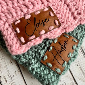 custom name tag, baby tag, Large Blanket Tag, blanket label, quilt tag, knitting label, Personalized Blanket Tag, personalized label