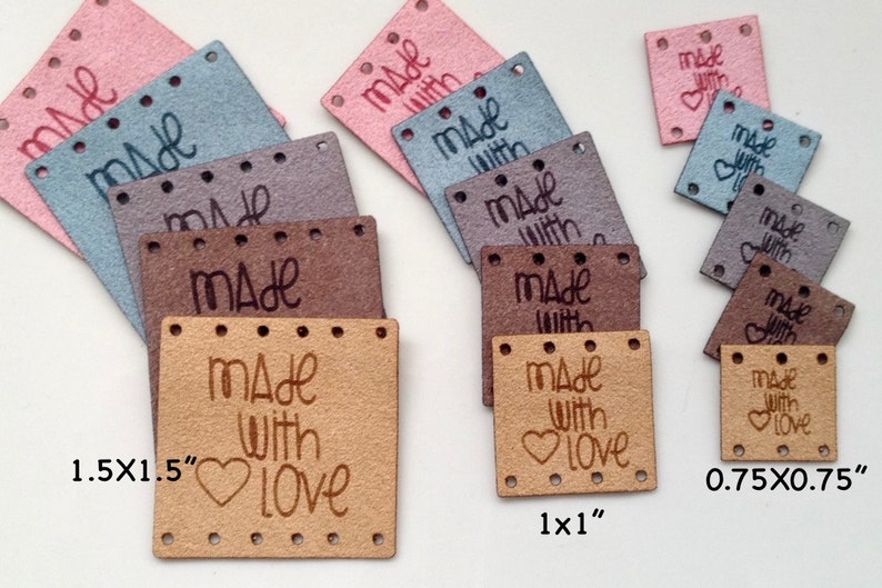 Custom tag, ultra suede, tag, fabric custom tag, personalized, suede tag, engraved tag, button, knitting button, craft button, business tag, image 5