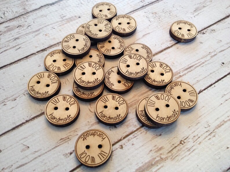 Custom Button Design Personalized Wood Button Engraved Etsy