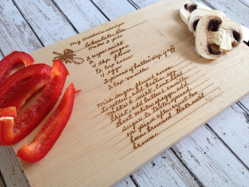 Personalized Recipe Cutting Board Custom Engraved Cutting Etsy