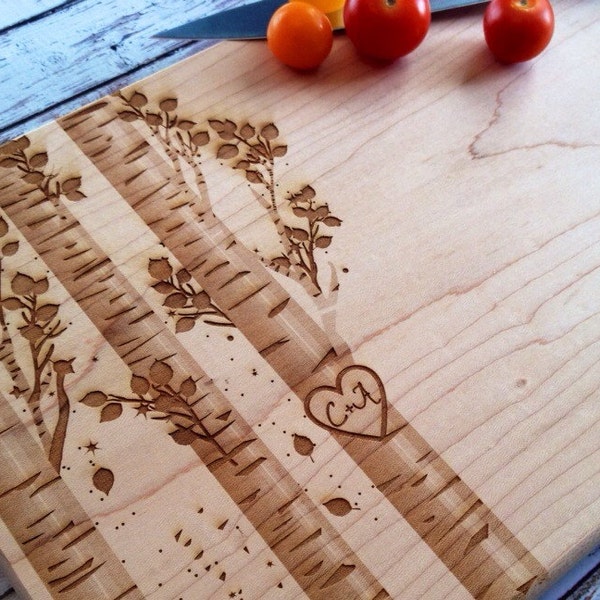 tree intial heart engraved cutting board, personalized cutting board, sweetheart , love gift