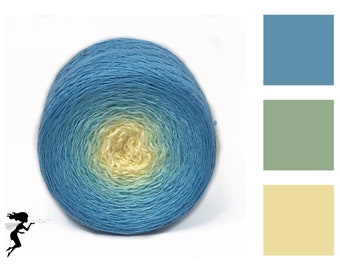 Bahamas Blues - gradient yarn 65/35 merino/silk - fingering weight