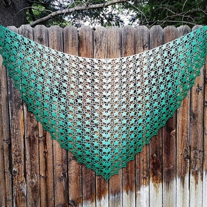 Fantastica crochet shawl pattern, charted, triangular shawl image 1