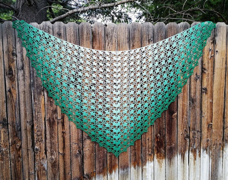 Fantastica crochet shawl pattern, charted, triangular shawl image 1