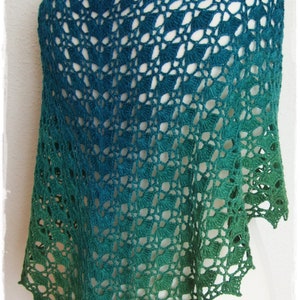 Fantastica crochet shawl pattern, charted, triangular shawl image 2