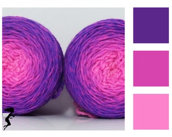 Merino Sockenwolle Farbverlauf handgefärbt 2 x 50g – Ultraviolet neon