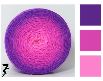 Ultraviolet neon - handdyed gradient yarn, DK weight, merino superwash