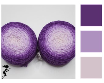 Merino Sockenwolle Farbverlauf handgefärbt 2 x 50g – Magic Purple