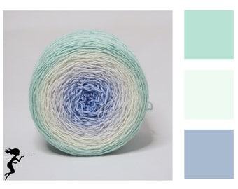 Sweet Mint - gradient lace yarn, hand dyed, merino silk lace