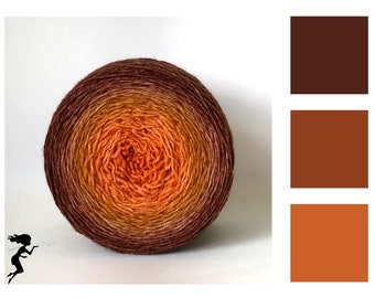 Pumpkin Spice - Hand Dyed Gradient Yarn, Merino DK Weight