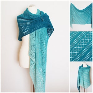 Leonora* reversible wrap knitting pattern, bias - no purl
