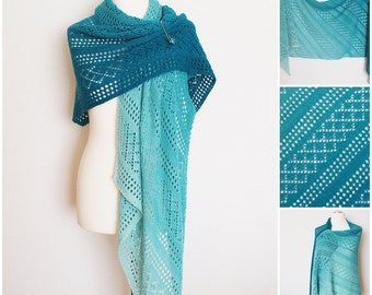 Leonora* reversible wrap knitting pattern, bias - no purl