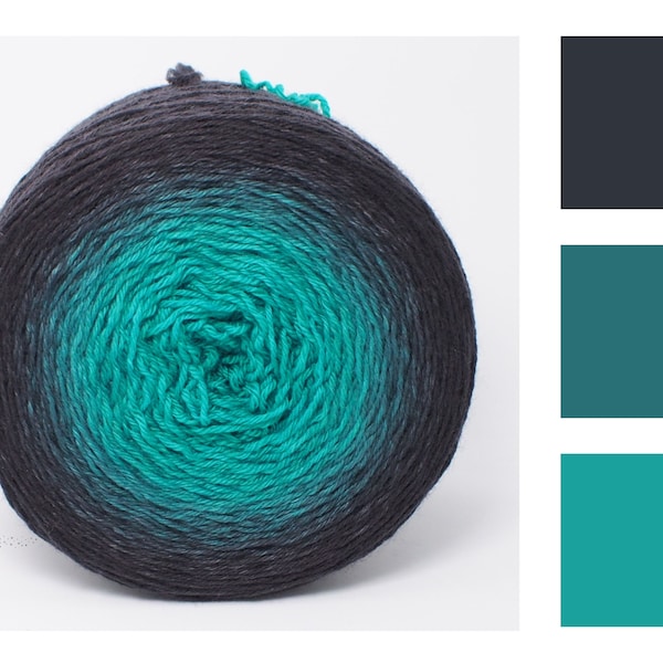 Black Dragon - handdyed gradient yarn, fingering weight, merino superwash
