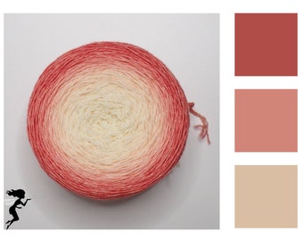 Peach Blush - gradient lace yarn, hand dyed, merino silk lace