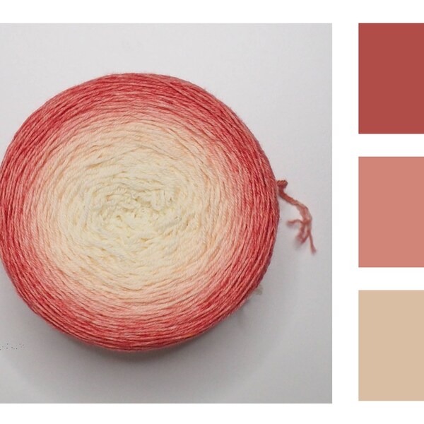 Peach Blush - gradient lace yarn, hand dyed, merino silk lace