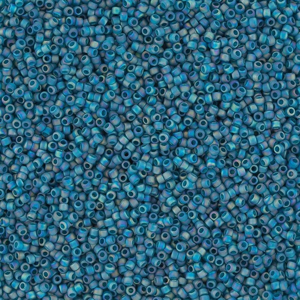 Toho Seed Beads, japanese Rocailles size 6/0 - Transparent Rainbow Frosted Teal 167BDF