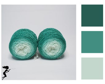 Merino Sockenwolle Farbverlauf handgefärbt 2 x 50g – Seaglass